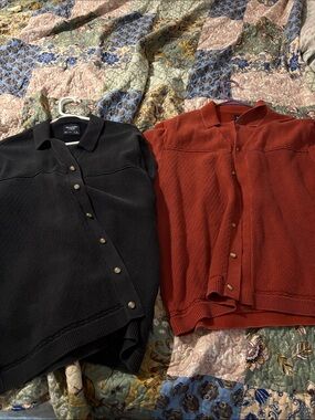 Abercrombie & Fitch Rust Knit Collared Sweater